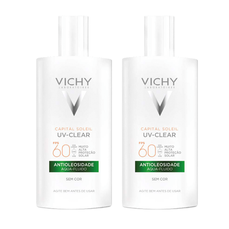 Vichy Protetor Solar Facial Capital Soleil Uv-Clear FPS60 Sem Cor Kit com 2 Unidades Kit